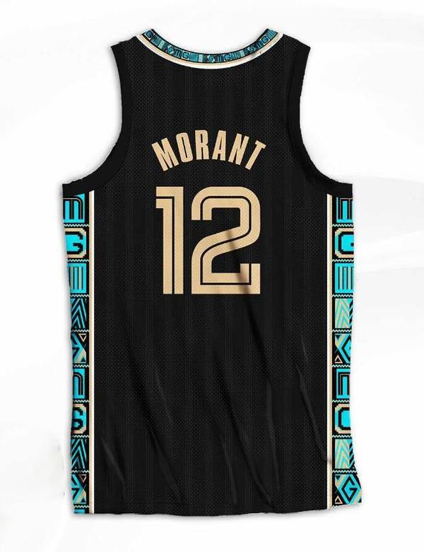 Mem phies Griz zliee Ja BLACK Basketball Jersey Basketballjersey - Sport Uniforms - Basketballjersey