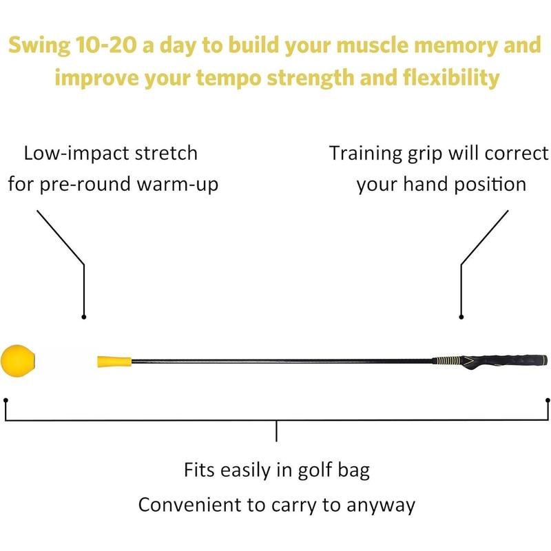 Golf Swing Trainer Aid - Golf Training aid with Golf Grip Trainer Golf Training Equipment Power Flex Golf Swing Training aid for Strength,Balance, and Tempo Golf Swing Speed Trainer