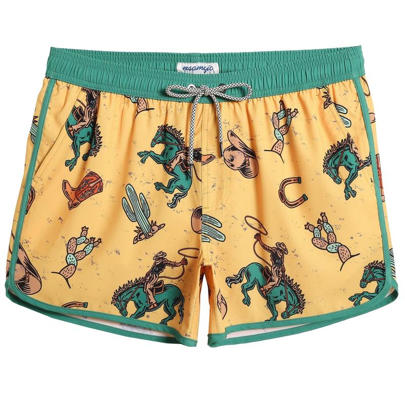 4.5 Inch Inseam Vintage Stretch Desert Cowboy Swim Trunks