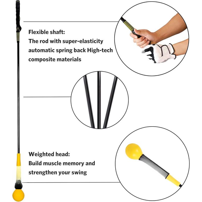 Golf Swing Trainer Aid - Golf Training aid with Golf Grip Trainer Golf Training Equipment Power Flex Golf Swing Training aid for Strength,Balance, and Tempo Golf Swing Speed Trainer