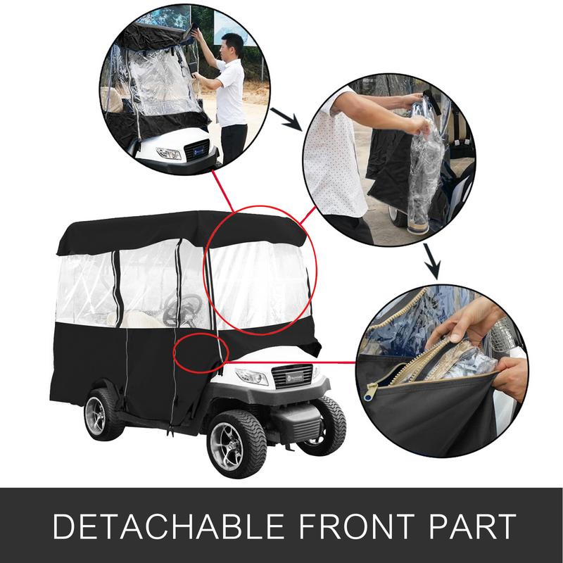 4 Passenger Golf Cart Cover Driving Enclosure Waterproof Person Roll-up Door