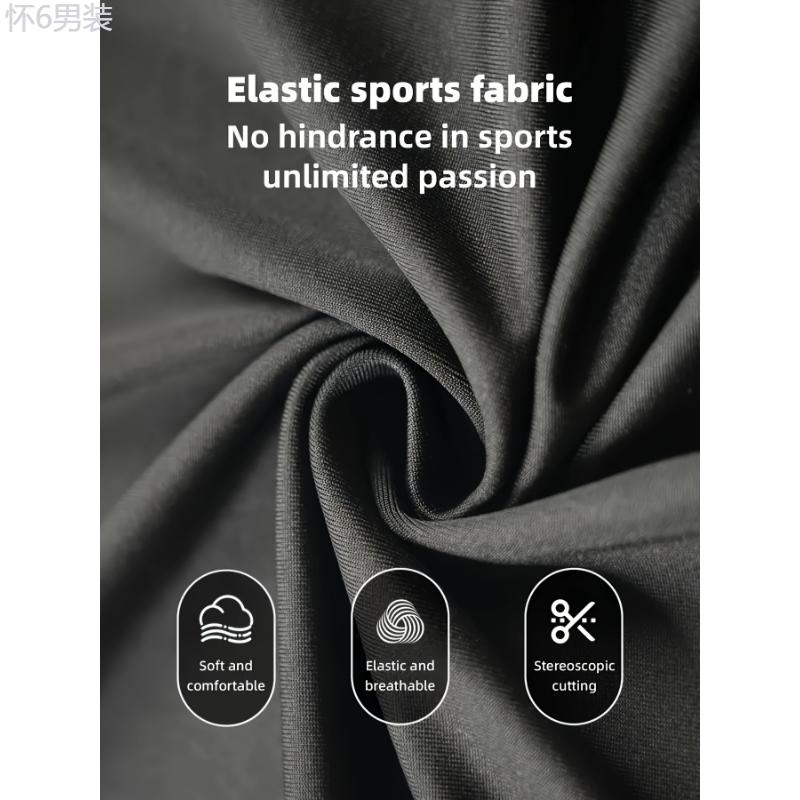 Men'S 4pcs Set Thermal Compression Sports Baselayer - Breathable and Elastic, Long Sleeve Top and Pants for Outdoor Training, Cycling, and Running - Polyester Knit Fabric with Printed Pattern