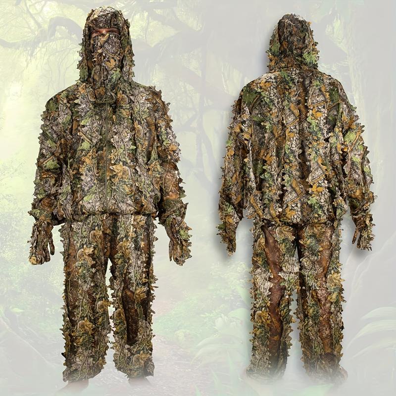 Lightweight Camouflage Hunting Suit With Hood - Stay Hidden And Comfortable During Your Hunt