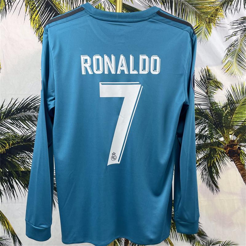 Cristiano Ronaldo #7 Blue Long Sleeve Soccer Jersey Fan Edition