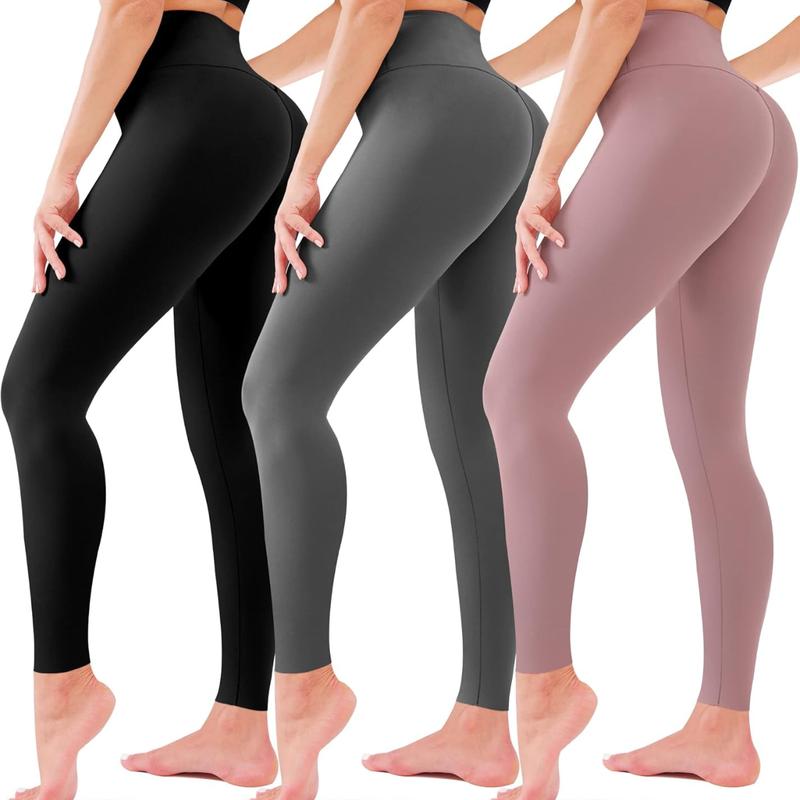 ZMIKS 3 Pack Leggings for Women - No See-Through High Waisted Tummy Control Yoga Pants