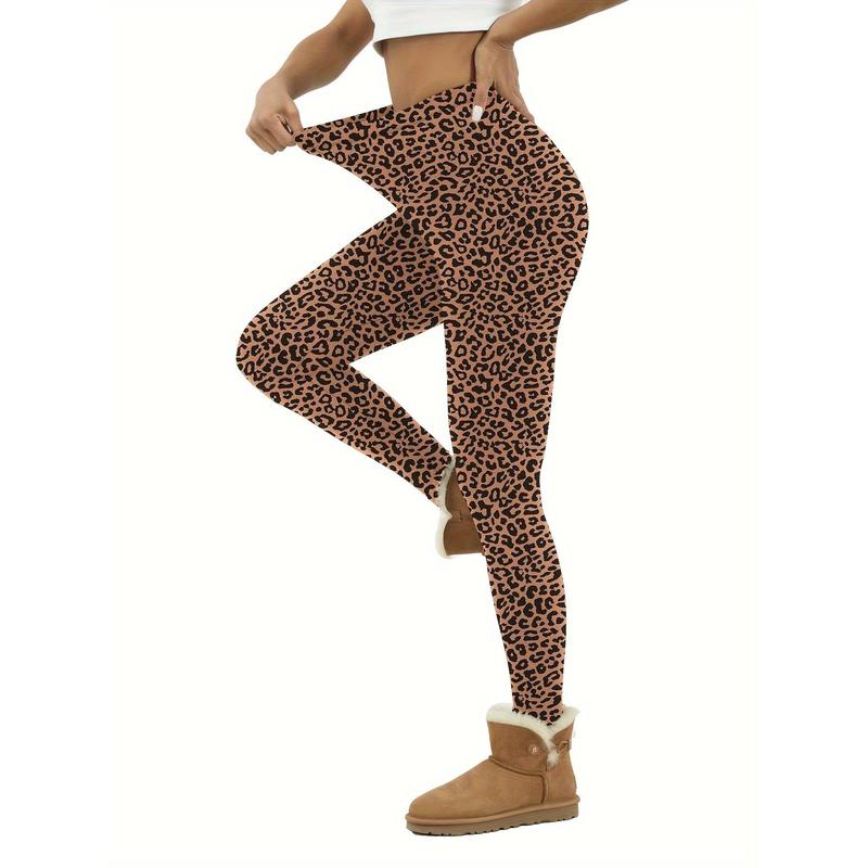 Women's Super Soft Plush Lined Solid Color Leggings, Autumn and Winter Sports Yoga Running Warm-Keeping Pants