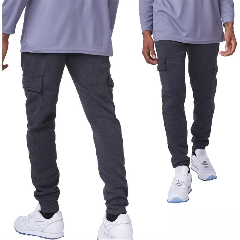 Performance 3 Pack Mens Sweatpants, Fleece Cargo Joggers for Men with Pockets