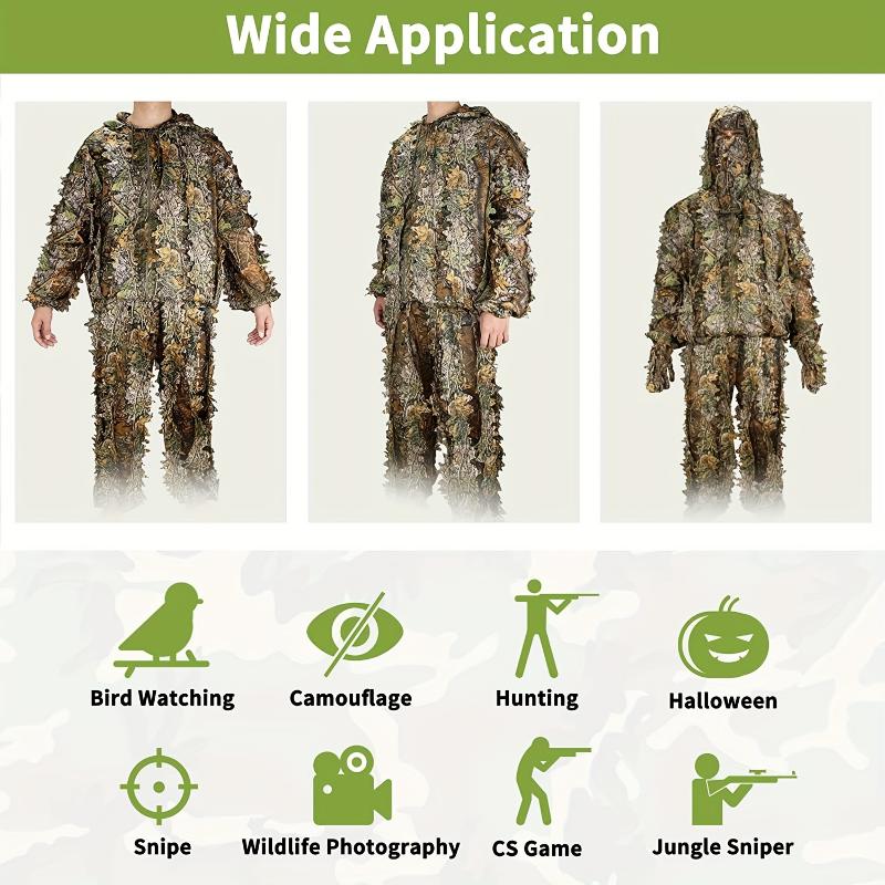 Lightweight Camouflage Hunting Suit With Hood - Stay Hidden And Comfortable During Your Hunt