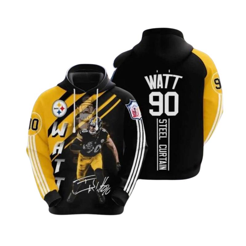 Sports American Football  ((Pittsburghh Steelerss)) T. J. Watts Pullover 3D Hoodie  , Fan merchandise, Clothing for Winter ,Hoodie Sport,  Baseball Team, Size S-5XL