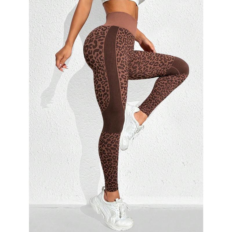 Sport Studio Women Leopard Print Simple Sport Leggings