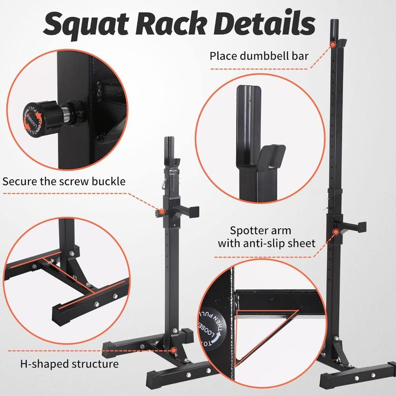 Squat Rack Adjustable Barbell Bench Press Stands 40