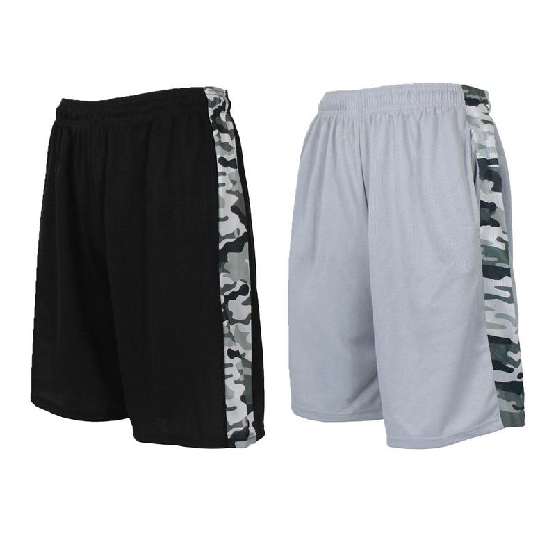 Men's 2 Pack Moisture Wicking Performance Mesh Shorts With Side Design