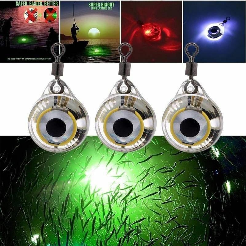 LED Mini Fisheye Underwater Fishing Light, Night Fishing Underwater Battery Powered To Attract Light, Waterproof Fishing Light