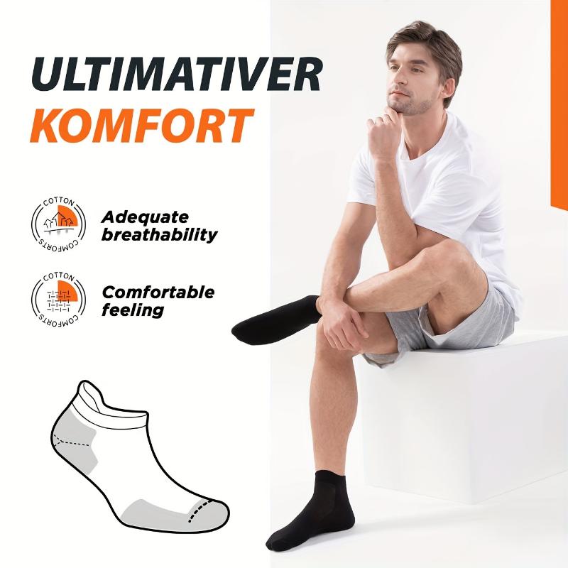 10 Pairs Combed Cotton Ankle Socks, Moisture Wicking Breathable Men Women Motorcycle Riding Sports Walking Hiking Athletic