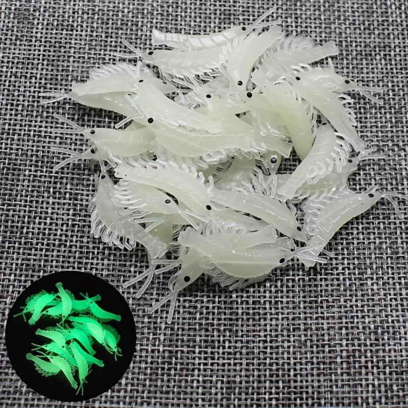 Glow in The Dark Shrimp Lure, 50pcs set Night Fishing Soft Lure, Professional Simulated Fishing Lure, Outdoor Fishing Supplies