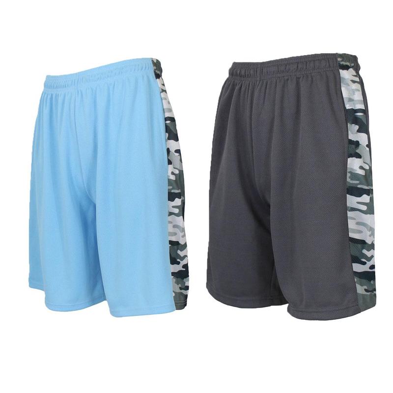 Men's 2 Pack Moisture Wicking Performance Mesh Shorts With Side Design