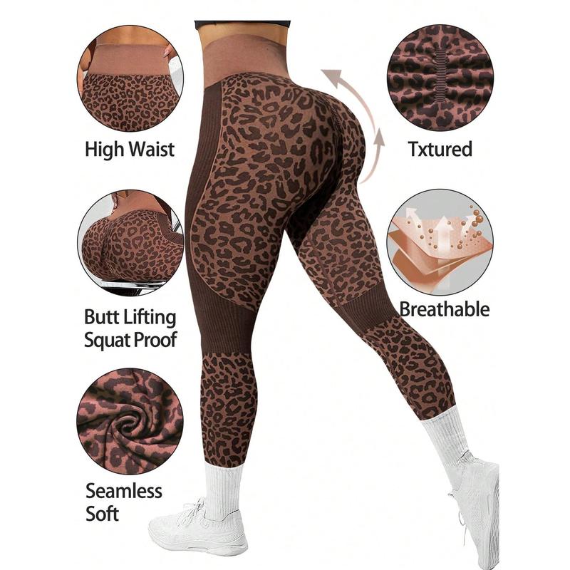 Sport Studio Women Leopard Print Simple Sport Leggings