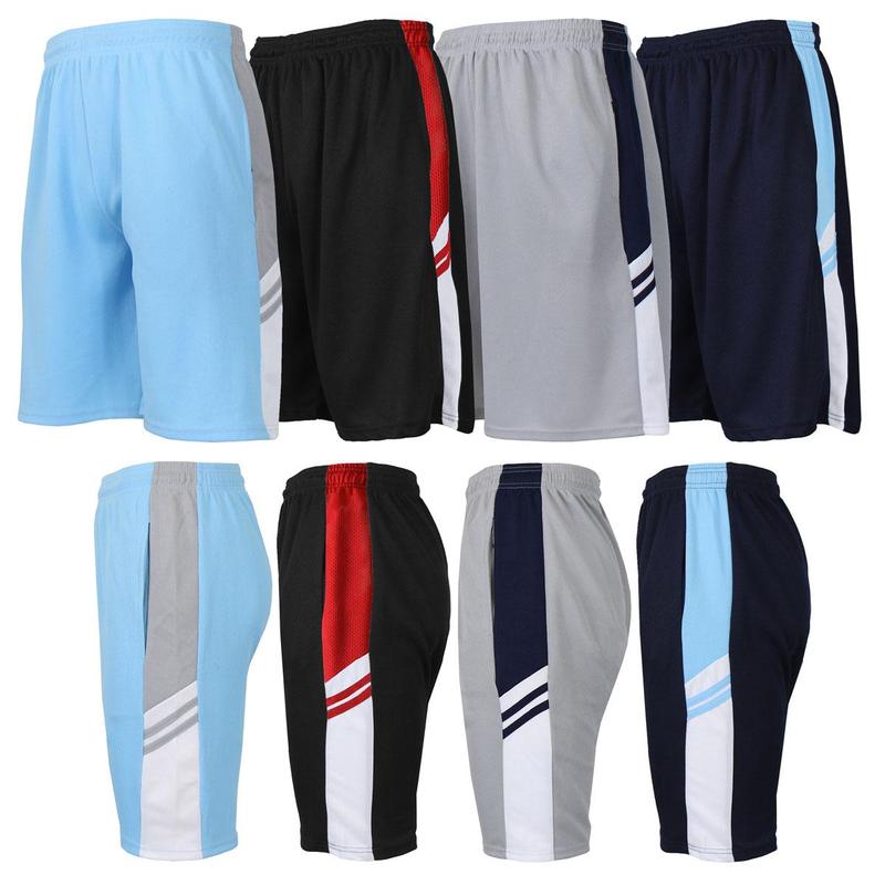 Men's 2 Pack Moisture Wicking Performance Mesh Shorts With Side Design