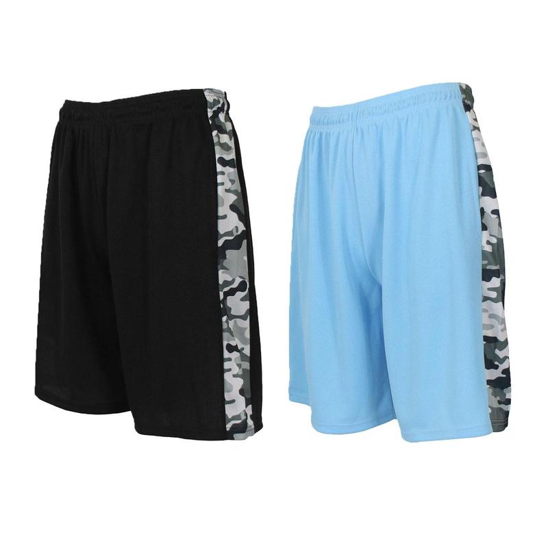 Men's 2 Pack Moisture Wicking Performance Mesh Shorts With Side Design