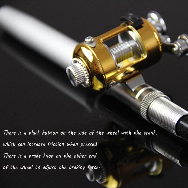 Portable Mini Fishing Rod & Reel Combo, Compact 38 Inch Pocket Pen Fishing Rod, Retractable Fishing Rod for River, Lake, Ice Fishing