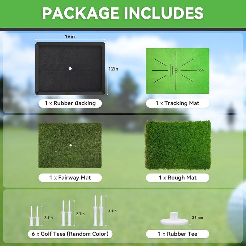 Golf Hitting Mat | Golf  Mat for Swing Path Feedback Detection Batting | Extra Replaceable Golf Practice Mat 16