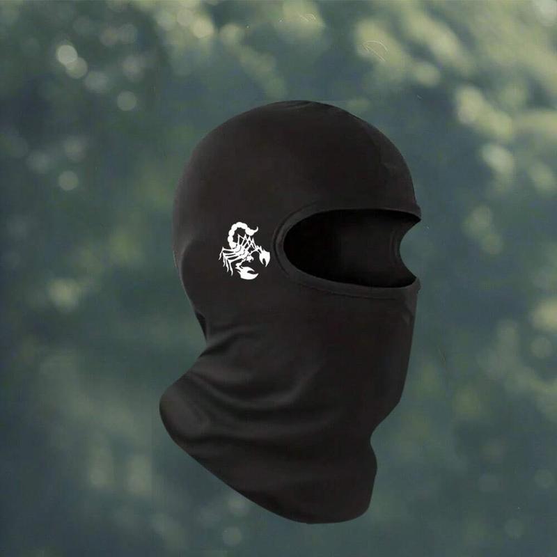 Balaclava, Suitable For Outdoor Cycling, Motorcycle, And Helmet - Full Face Mask With Neck And Inner Lining. Fashionable Print Windproof Cap, Men's Summer Breathable Riding Mask, Sun-Proof Head Cover, Cool Print Cycling Full Covering Cap