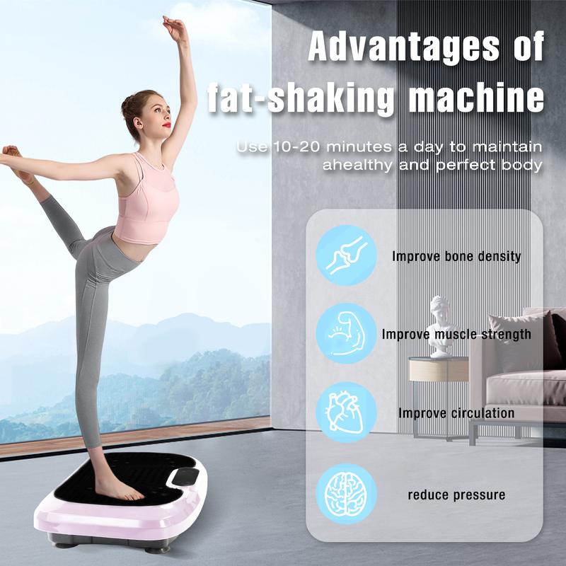 PHAGATT Vibration Plate Exercise Machine, 120 Level Vibration Adjustment, 2 Fitness Resistance Bands, Body Relaxation