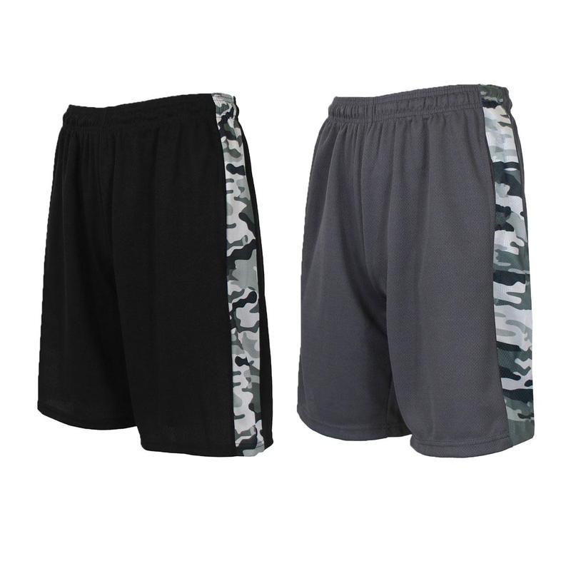 Men's 2 Pack Moisture Wicking Performance Mesh Shorts With Side Design