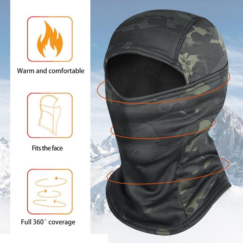 Fleece Lined Thicker Balaclava Ski Mask, Winter Warm Camo Face Mask for Men Women, Windproof Neck Gaiter Motorcycle CyclingThanksgiving, Christmas, New Year Gift