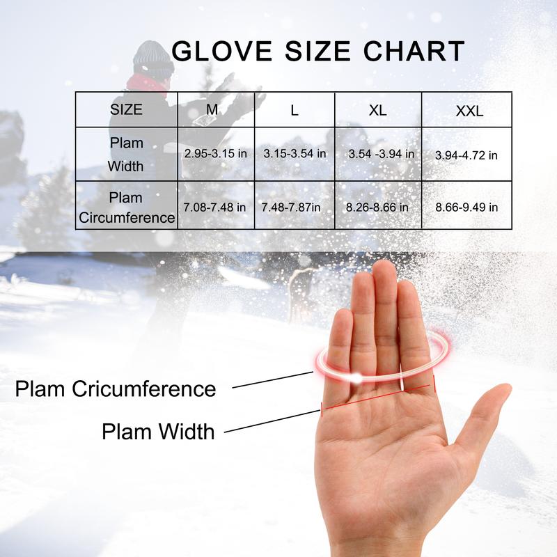 1 Pair of Warm Waterproof Windproof Gloves with Touch Screen Fingers and Fleece Zipper Cover for Motorcycle and Skiing