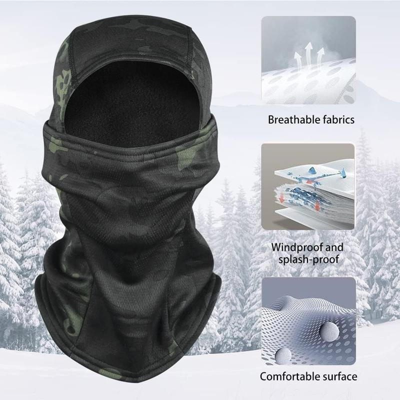 Fleece Lined Thicker Balaclava Ski Mask, Winter Warm Camo Face Mask for Men Women, Windproof Neck Gaiter Motorcycle CyclingThanksgiving, Christmas, New Year Gift