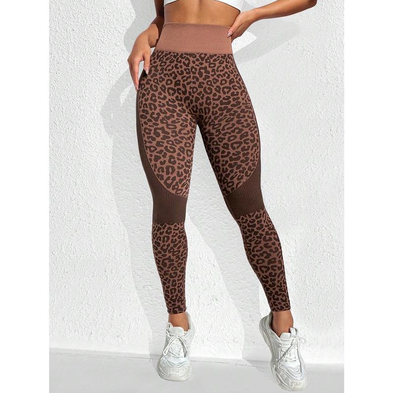 Sport Studio Women Leopard Print Simple Sport Leggings