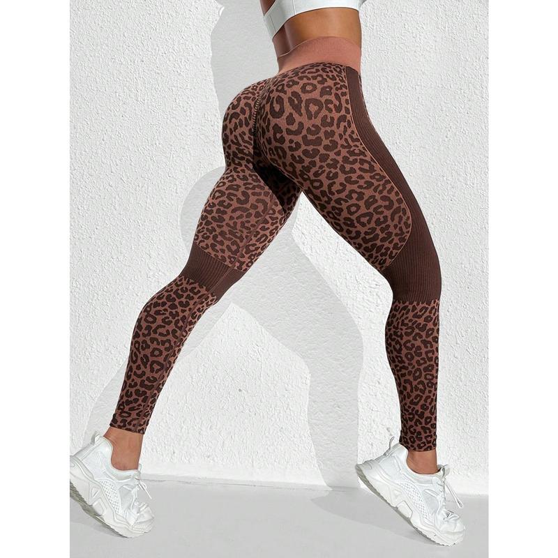 Sport Studio Women Leopard Print Simple Sport Leggings