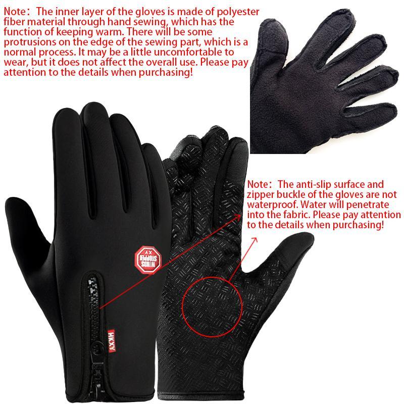 Winter Warm Gloves, 1 Pair Men's and Women's Outdoor Cycling Gloves Warm Plush Lining for Sports, Fishing, Autumn Travel, Waterproof, Windproof and Non-slip Touch Screen Gloves, Birthday Gift