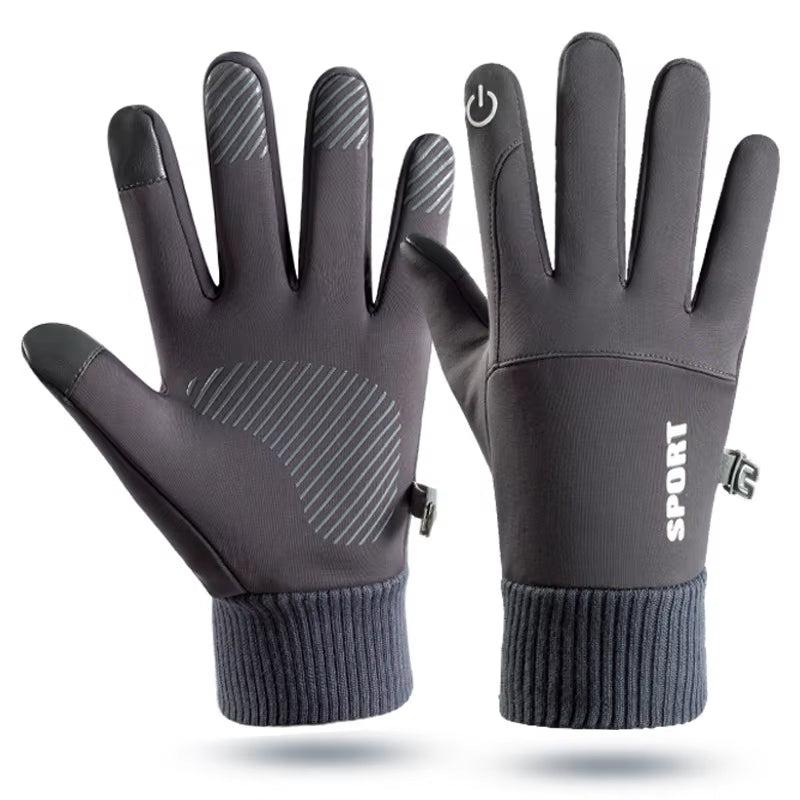 Winter Warm Full Fingers Waterproof Wind Proof Cycling Outdoor Sports Running Motorcycle Ski Touch Screen Fleece Gloves reflective  gloves