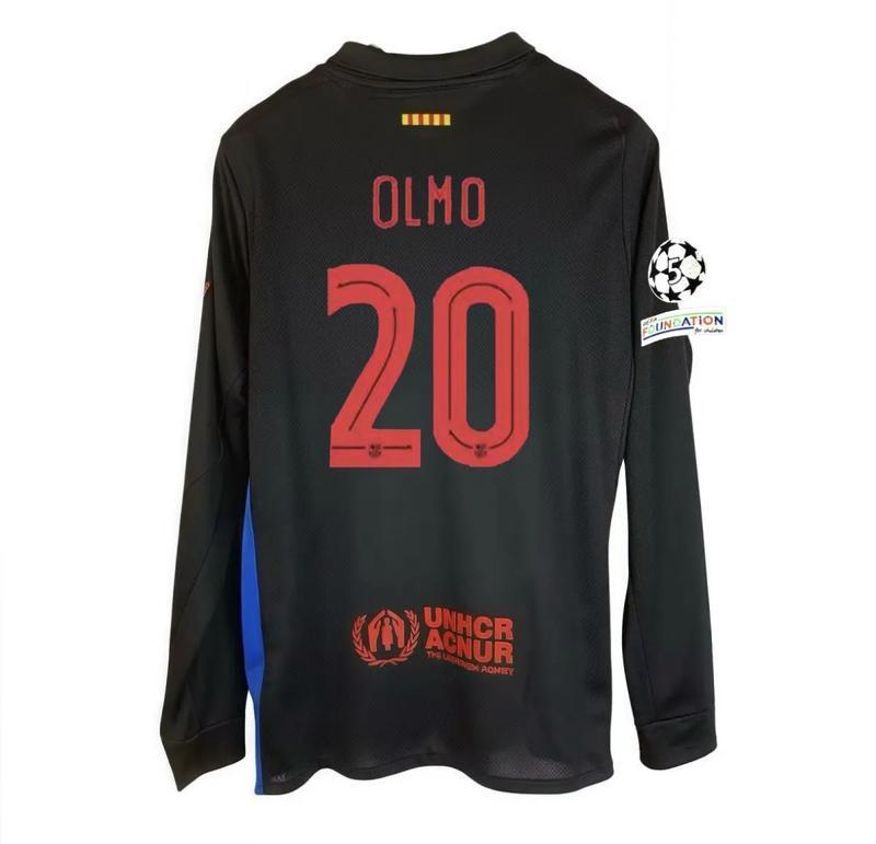 2425 long-sleeved football jersey Yamal 19 10 pedri8 0lmo 20 black Barca soccer jerseys