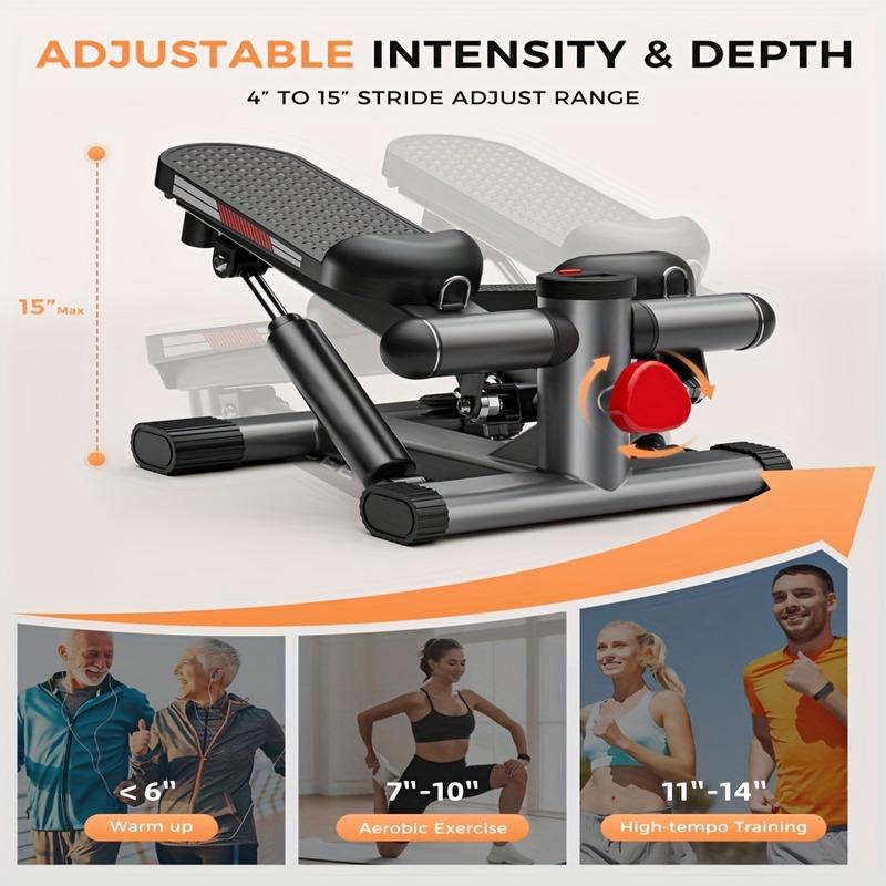 Exercise Treadmills, Small Treadmills, Home Fitness Equipment, Hydraulic Fitness Stairs with Resistance Band and Calorie Count, Bearing Force Is 350 Lbs and 400 Lbs. Best Christmas Gift