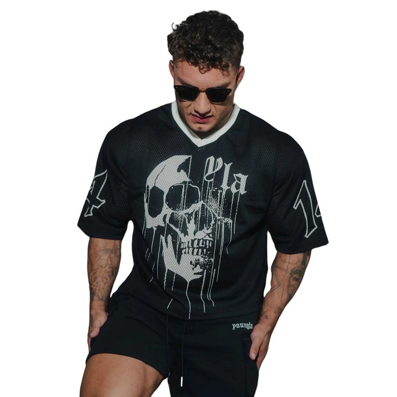 YOUNGLA American new men's T-shirt sports fitness quick drying breathable mesh short-sleeved T-shirt camouflage pattern fashion Casual T-shirt