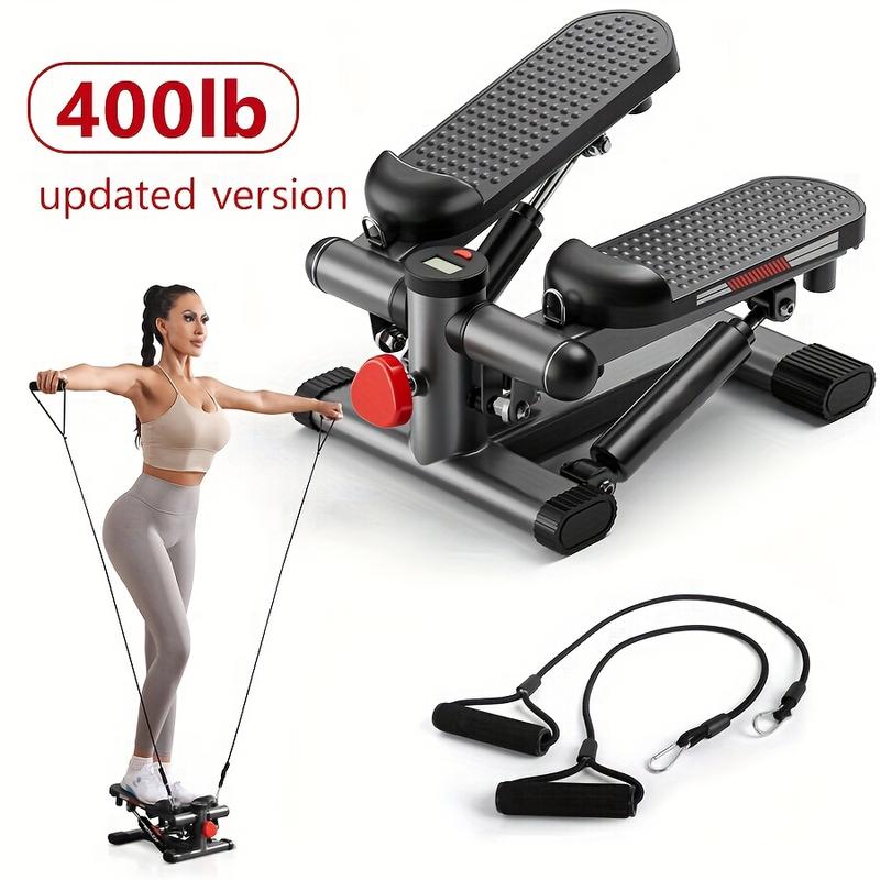 Exercise Treadmills, Small Treadmills, Home Fitness Equipment, Hydraulic Fitness Stairs with Resistance Band and Calorie Count, Bearing Force Is 350 Lbs and 400 Lbs. Best Christmas Gift