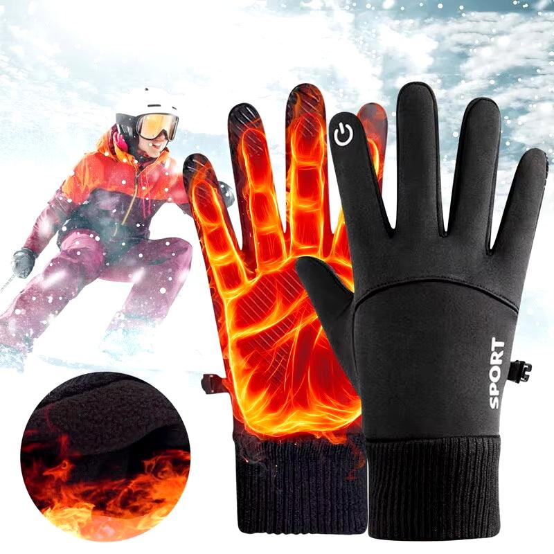 Winter Warm Full Fingers Waterproof Wind Proof Cycling Outdoor Sports Running Motorcycle Ski Touch Screen Fleece Gloves reflective  gloves