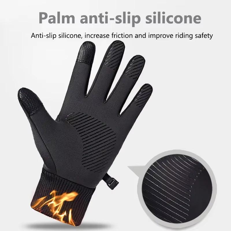 Winter Warm Full Fingers Waterproof Wind Proof Cycling Outdoor Sports Running Motorcycle Ski Touch Screen Fleece Gloves reflective  gloves