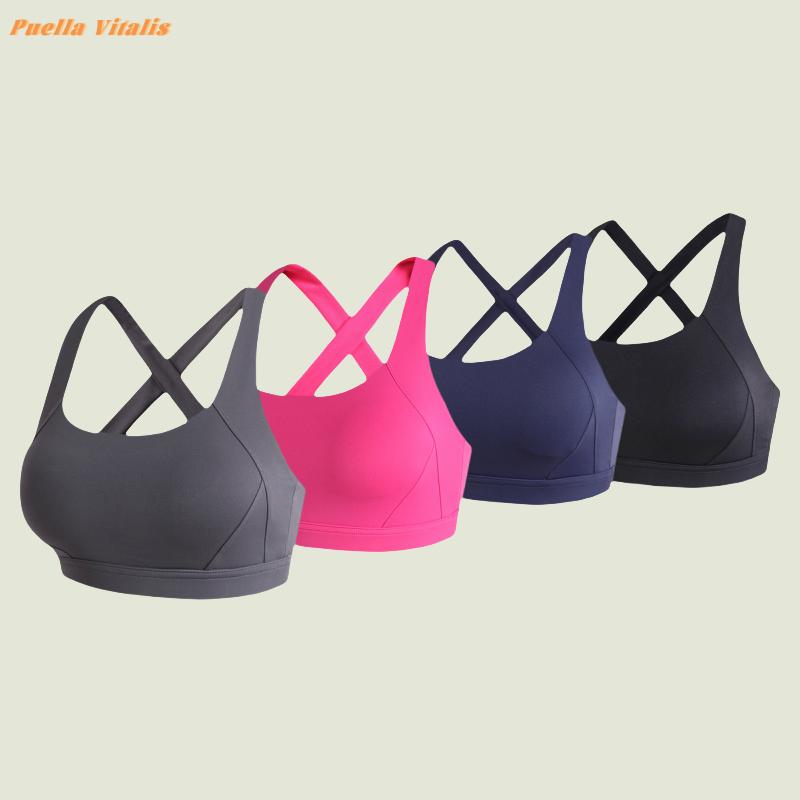 4-Pack High-lmpact Sports Bra for Women -Earthquake-Resistant, Supportive,and Quick-Drying with Criss-CrossBackless Design - Perfect forRunning, Gym, Yoga, and SummerWorkouts