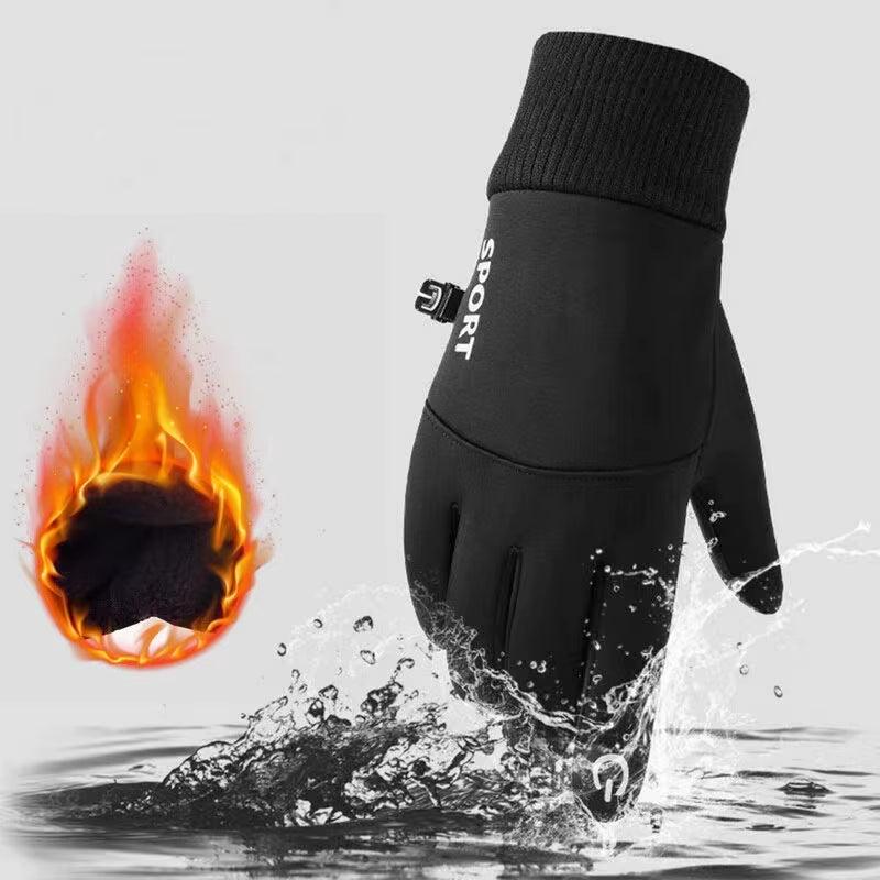 Winter Warm Full Fingers Waterproof Wind Proof Cycling Outdoor Sports Running Motorcycle Ski Touch Screen Fleece Gloves reflective  gloves