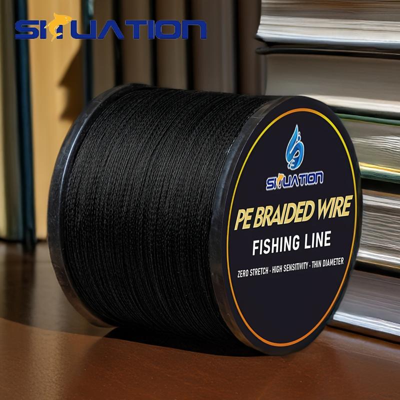 Water situation 300M 328YDS 500M 546YDS super strong fishing line, 4-strand multi wire PE wear-resistant braided line, 12 25 40 60 80 100 LB smooth long casting 100% Pe black braided fishing line incredible super line zero stretchfishing line