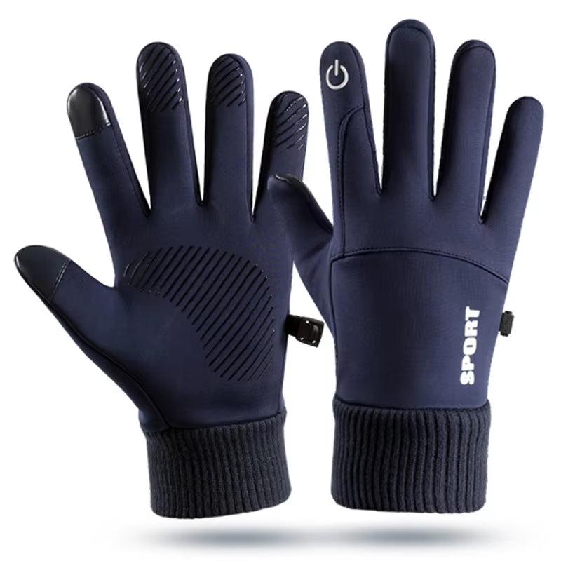 Winter Warm Full Fingers Waterproof Wind Proof Cycling Outdoor Sports Running Motorcycle Ski Touch Screen Fleece Gloves reflective  gloves