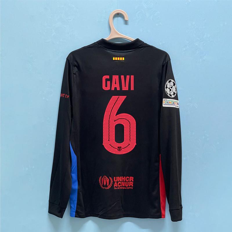 2425 long-sleeved football jersey Yamal 19 10 pedri8 0lmo 20 black Barca soccer jerseys