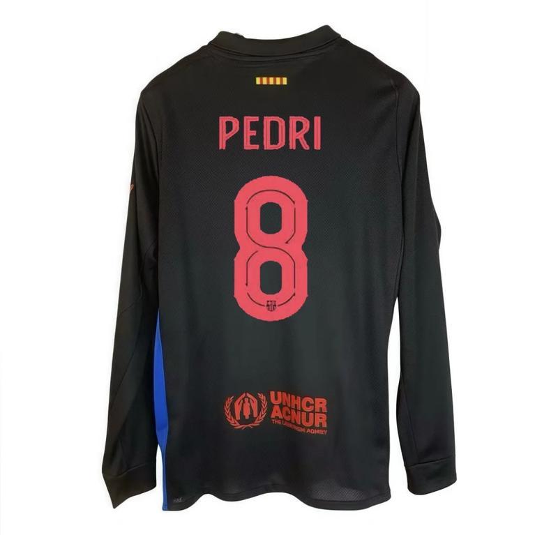 2425 long-sleeved football jersey Yamal 19 10 pedri8 0lmo 20 black Barca soccer jerseys