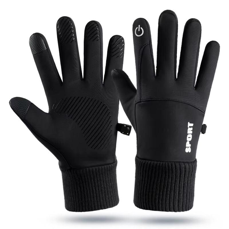 Winter Warm Full Fingers Waterproof Wind Proof Cycling Outdoor Sports Running Motorcycle Ski Touch Screen Fleece Gloves reflective  gloves