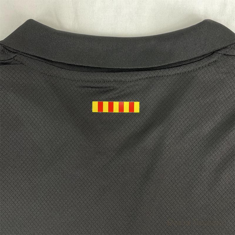 NIKE 24-25 Season FC Barcelona Away Long Sleeve Soccer Jersey Fans Version Black Football Jersey