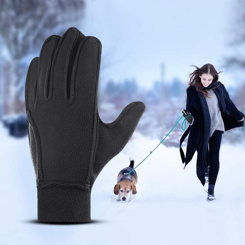 Winter Warm Gloves, Thermal Black Warm Gloves for Men Women Waterproof Touchscreen Non-Slip Freezer Gloves for Driving, Cycling,Hiking,Skating